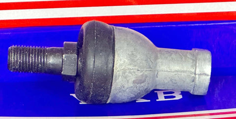 Side view of SQZ12 Ball Joint M12 Rod End Bearing - Straight Type on blue and red background