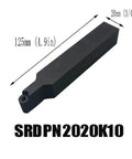 SRDPN2020K10 lathe tool holder shown with dimensions 125mm x 20mm, part of 10 Pack RPMW1003 Indexable Carbide Milling Inserts And Three Quarter Inch Set