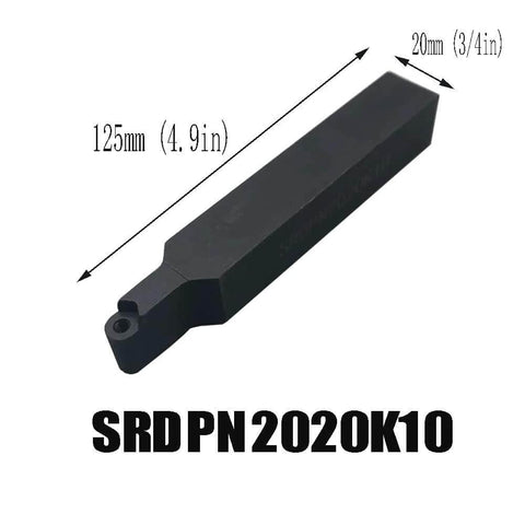 SRDPN2020K10 lathe tool holder shown with dimensions 125mm x 20mm, part of 10 Pack RPMW1003 Indexable Carbide Milling Inserts And Three Quarter Inch Set