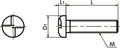 Technical drawing of ✝️ SROS-M5-10 NBK One Side Pan Head Machine Screws 20-Pack NBK - Made in Japan showing screw dimensions.