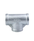 SS304 Stainless Steel Female Threaded 3 Way Tee BSPT Pipe Fitting From One Eighth To Two Inches Size DN Six To DN Fifty Industrial Connector