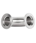 High-grade stainless steel KF vacuum elbow fitting for compact piping.