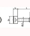 Technical drawing of ✝️ SSC-1/4-20-3/4 NBK Socket Head Cap Captive Screws showing dimensions and design for smooth motion.