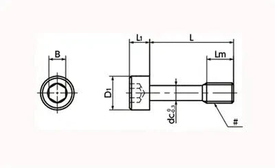 Technical drawing of ✝️ SSC-1/4-20-3/4 NBK Socket Head Cap Captive Screws showing dimensions and design for smooth motion.