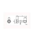 Technical diagram of ✝️ SSC-8-32-3/8 NBK Socket Head Cap Captive Screws (Inch Screws) - Made in Japan for automation systems, 1-pack.
