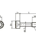 Technical drawing of ✝️ SSC-M8-20 NBK Socket Head Cap Captive Screws - Made in Japan for automation, showing dimensions and structure.