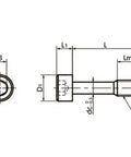 Technical drawing of SSC-M8-30 NBK Socket Head Cap Captive Screws Japan Made dimensions and specifications.