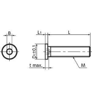 Technical drawing of SSH-M3-6-SD NBK Socket Head Cap Screws, showing dimensions for extreme low and small head design, Pack of 10, Made in Japan.