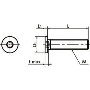 Technical diagram of ✝️ SSTS-M2-4 NBK Hexalobular Socket Head Cap Screws - Low Profile - Made in Japan, side view with dimensions.