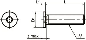 SSTS-M6-20 NBK Hexalobular Socket Head Cap Screws with Low Profile Made in Japan - VXB Ball Bearings