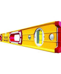 Stabila 37816 48 Inch And 16 Inch Aluminum Box Beam Level Set With German Accuracy For Professional Framing Cabinets And Construction Work Durable Lightweight Aluminum Levels In Yellow Finish showing side view of 48 inch level