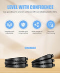 Apple Shaped Plastic Shims for Leveling 30 Pack Multi Purpose Rubber Wedges stacked on wooden surface