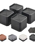 Beefed Up Heavy Duty Furniture Risers With Stackable Rectangular Design Adjustable Height To 3 Inches Or 4.3 Inches For Beds Desks Sofas Chairs Refrigerators And Washing Machines Supports Up To 4000 Pounds EclatBain in various colors