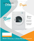 Compact Stacked Washer And Dryer Bundle With Vent Kit And SK03 Stack Kit For RVs Apartments And Tiny Homes Includes Starter Laundry Powder And Freight Delivery For Quiet Reliable Laundry In Small Spaces, showing a front view of a white dryer with control panel.