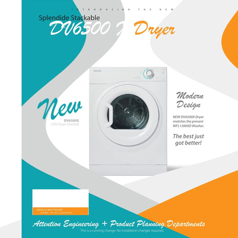 Compact Stacked Washer And Dryer Bundle With Vent Kit And SK03 Stack Kit For RVs Apartments And Tiny Homes Includes Starter Laundry Powder And Freight Delivery For Quiet Reliable Laundry In Small Spaces, showing a front view of a white dryer with control panel.