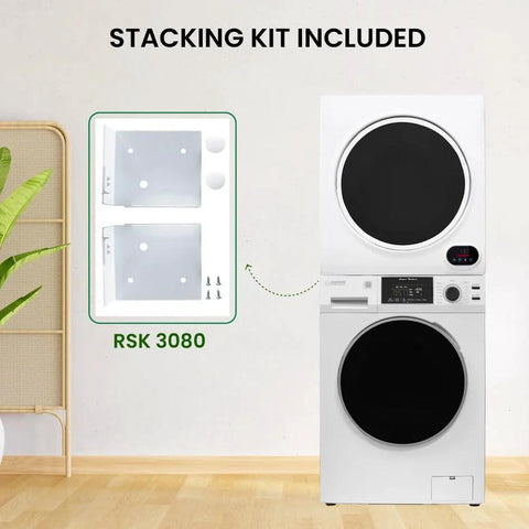 Compact, stackable washer and vented dryer set deliver reliable 15 lb washing and 3.5 cu ft drying with 110V power, ideal for apartments