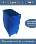 Set Of 6 Lightweight Blue Plastic Pallets For Warehouse And Kitchen Use, Nestable HDPE Polyethylene Pallets Stacked