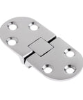Marine Grade Stainless Steel 316 Hidden Folding Table Hinge, concealed 180 degree turn plate, shown in close-up view