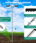 Stainless Steel 48 Inch Adjustable Ground Probe Rod With T Handle for locating septic tanks and underground pipes shown with features