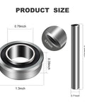 Dimensions of stainless steel bearing and axle for Two Stainless Steel Front Axle And Bearing Conversion Kits For Select Z Series Zero Turn Mowers.