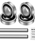 2 Sets Upgrade Stainless Steel Front Axle And Bearing Conversion Kit For Mowers With 6 Inch Wheel Sleeves Heavy Duty