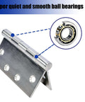 6-Pack 4.5 inch X 4.5 inch Heavy Duty Commercial Door Hinge with Silent Steel Plain Ball Bearing, 3 mm thick stainless steel