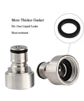 Ball Lock To Sankey Keg Adapter Conversion Kit In Stainless Steel With Food Grade Silicone Washers, Five Eighth Inch Thread