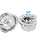 Sixteen Piece Five Eighth Inch Stainless Steel Ball Transfer Bearings Set With 360 Degree Rotation Universal Base