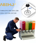 Man installing 3 Pack 304 Stainless Steel Bearing Sleeve for Crathco Bubbler Cold Beverage Dispensers, diagram above