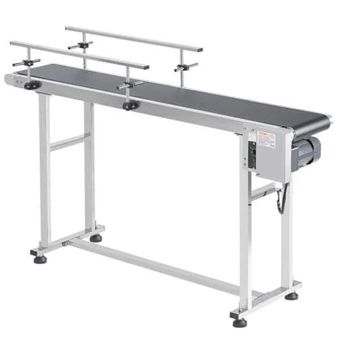 Industrial Grade Stainless Steel Motorized Belt Conveyor For Inkjet Coding Applications With PVC Anti Static Belt 59 By 15.7 Inch Conveyor Table