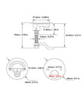 OPPWONG marine-grade 316 stainless boat cam latch with red indicator and back plate; view shows 1/2–1 in door thickness.