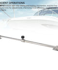Stainless steel boat hatch lid stay with sliding lock, mirror-polished, 248–432mm
