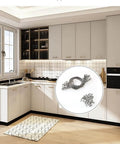 20pcs Cabinet Door Restraint, Cabinet Hinge Limiter, Limit Door Swing with Screws set in a modern kitchen setting.