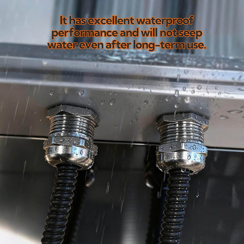 Stainless Steel Cable Gland 1 NPT Waterproof Metal Cable Gland 18 to 25mm Adjustable Protector installed on wet surface