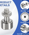 CF8 Stainless Steel Cam Follower Needle Roller Bearing KR19 Miniature Cam Follower with hexagon socket and nylon sealing ring