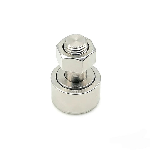 Stud Type Cam Follower CFS2.5V KR5 Built For Humid Environments In SUS304 Stainless Steel, front view of roller bearing
