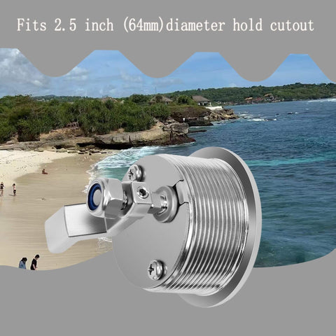 316 Stainless Steel Boat Cam Latch Non Locking Marine Grade O Handle Fits Two And One Half Inch Hole Mount Latch