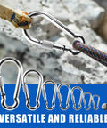 Two Pack Screw Locking Carabiners 4 Inch Heavy Duty Stainless Steel 304 Large Carabiner Clips shown in various angles