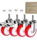 Set of four 4 Inch Stainless Steel Caster Wheel With Brake Heavy Duty Non Marking Polyurethane PU Wheel Rust Resistant For Hospital Lab Furniture
