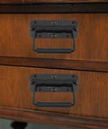 Spring Loaded Chest Handle Set Of 2 With Rubber Grip Heavy Duty Stainless Steel on wooden chest