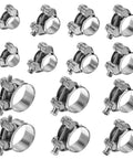Stainless Steel T Bolt Hose Clamps Set Of 14 In Seven Sizes Ranging From 17 To 39 Mm Heavy Duty Turbo Intake Intercooler Pipe And Radiator Hose Clamps For Automotive Farm And Garden Machinery