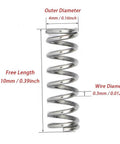 150 Pack Of Stainless Steel Compression Springs For Small Gadgets, 0.3mm Wire Diameter, 4mm Outer Diameter, 10mm Free Length