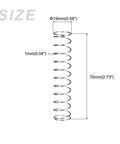 Side view of Pro Grade Heavy Duty Stainless Steel Compression Springs Pack Of 5, 15mm Outer Diameter, 70mm Free Length, 304 Stainless