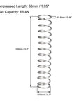 Front view of Heavy Duty Compression Spring Set In 304 Stainless Steel, 18mm Outer Diameter, 1.6mm Wire, 100mm Free Length.