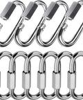 Heavy Duty Quick Link 304 Stainless Steel D Shape Locking Carabiner For Outdoor Gear Camping Hiking Pet Keychain And Repair