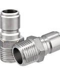 Stainless Steel Quick Disconnect Male NPT 1/2 Inch Homebrewing Connector 2 Pack For Fast Easy Brew System Hookups
