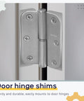 Door Hinge Shim Kit 15 Pcs Stainless Steel Shims 3.5 Inch Long By 1.08 Inch Wide 0.047 Inch Thick Silver Finish on door hinge
