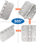 4 Inch Ball Bearing Door Hinges Stainless Steel Heavy Duty For Interior Doors 4x4 Inch Hinges with Five Eighth Inch Radius