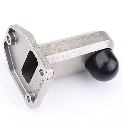 Side view of stainless steel door stopper with rubber silencer, heavy duty buffer, noise reduction, and door protection feature.