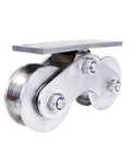 Stainless steel Pulley,Pulley Wheel, Double Wheel Track Pulley with high load bearing for wire rope rail and sliding door.